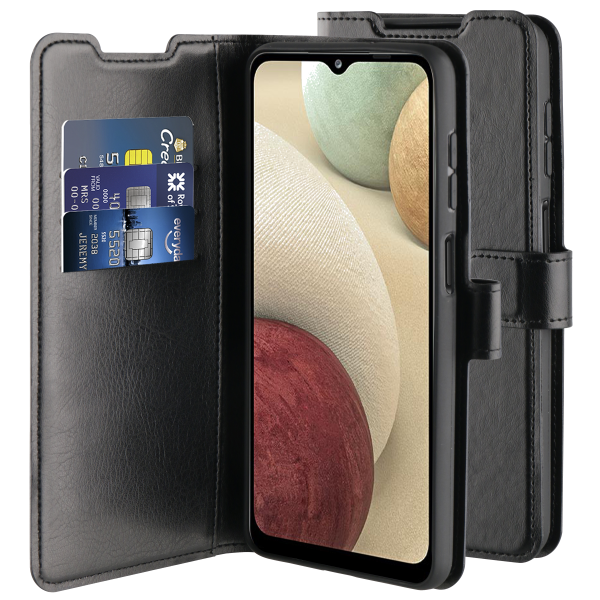 BeHello Samsung Galaxy A12 Gel Wallet Case Black