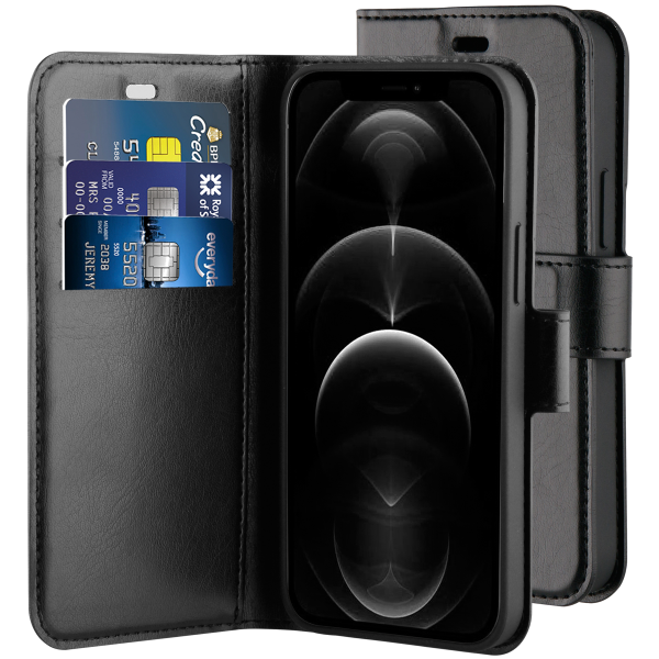BeHello iPhone 12 Pro Max Gel Wallet Case Black