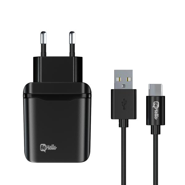 BeHello Charger QC 3.0 Plus USB-C Cable Black