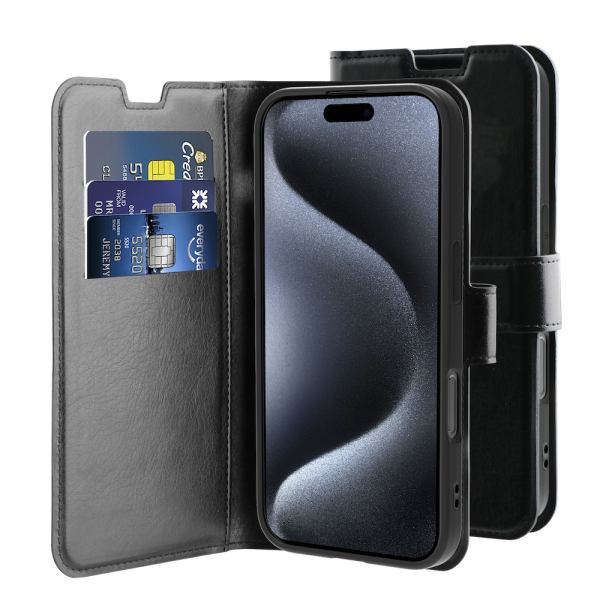 Behello iPhone 16 Plus Gel Wallet Case Black