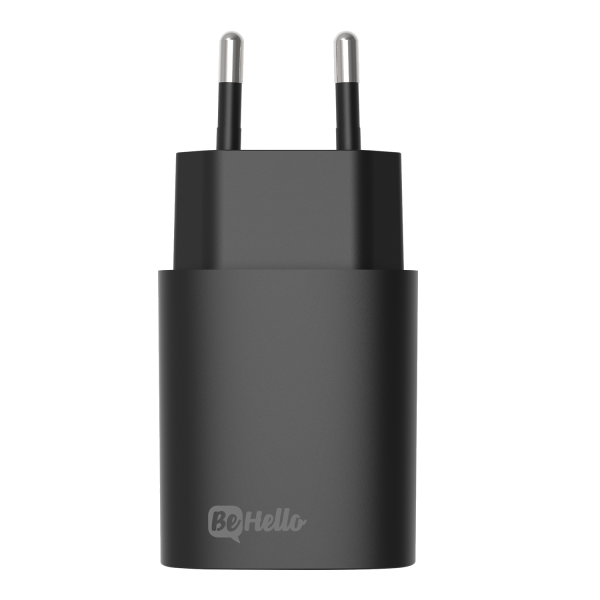BeHello Charger USB-C PD 25W and USB-A Black