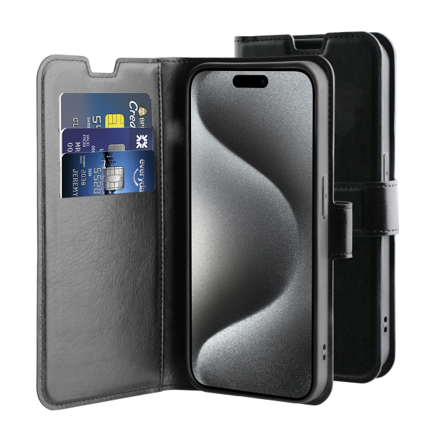 BeHello iPhone 15 Pro Gel Wallet Case ECO Black