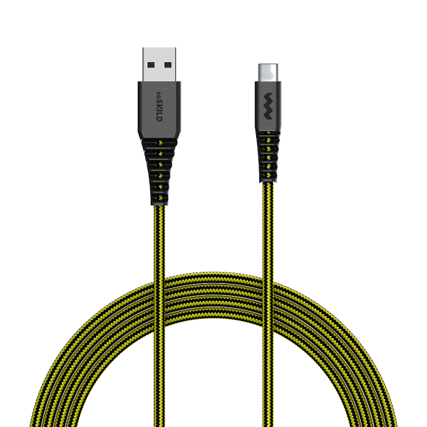 SoSkild Charging Cable Ultimate USB-A to USB-C 1.5m Black/Yellow