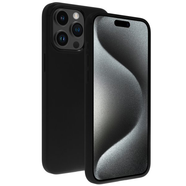 BeHello iPhone 15 Pro Max Soft Touch Case Magnetic Ring Black