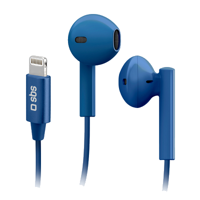 SBS In-Ear Wired Headphones with Lightning Connector Studio Mix 105 Blue