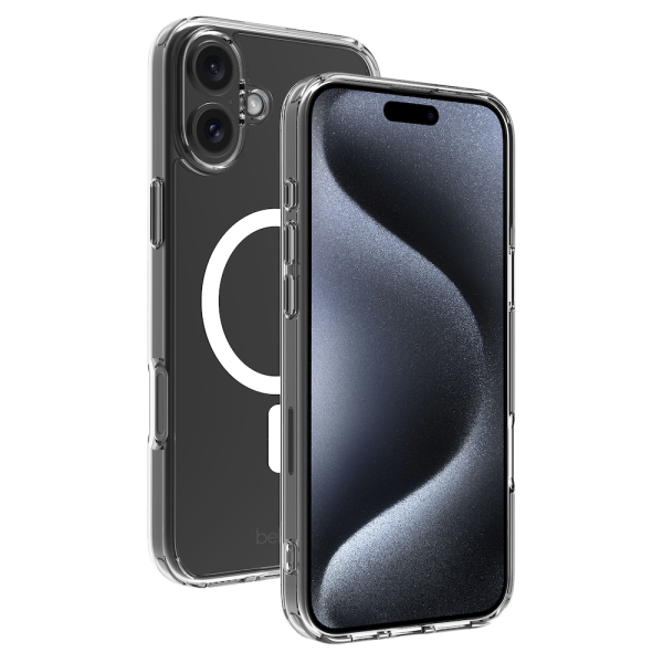 Behello iPhone 16 Plus Transparant Case Magnetic Ring