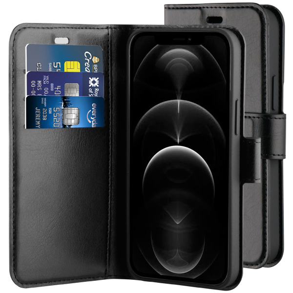 BeHello iPhone 12 / 12 Pro Gel Wallet Case Black