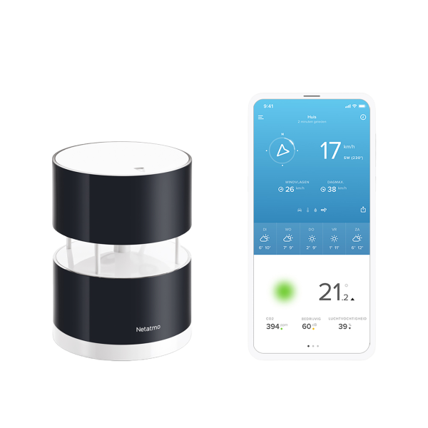 Netatmo Rain Pack Slim Weerstation + windmeter