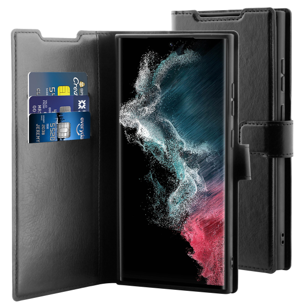 BeHello Samsung Galaxy S23 Ultra Gel Wallet Case Black