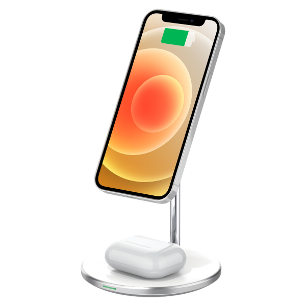 BeHello Wireless Charger Stand 2-in-1 10W Phone and Airpod Magnetic White