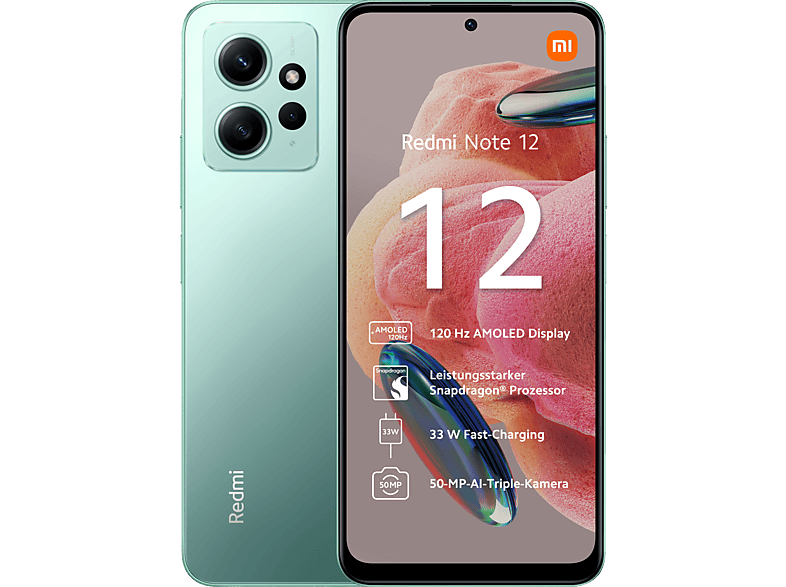 XIAOMI Redmi Note 12 128GB, Mint Green 128 GB, Green, Dual SIM