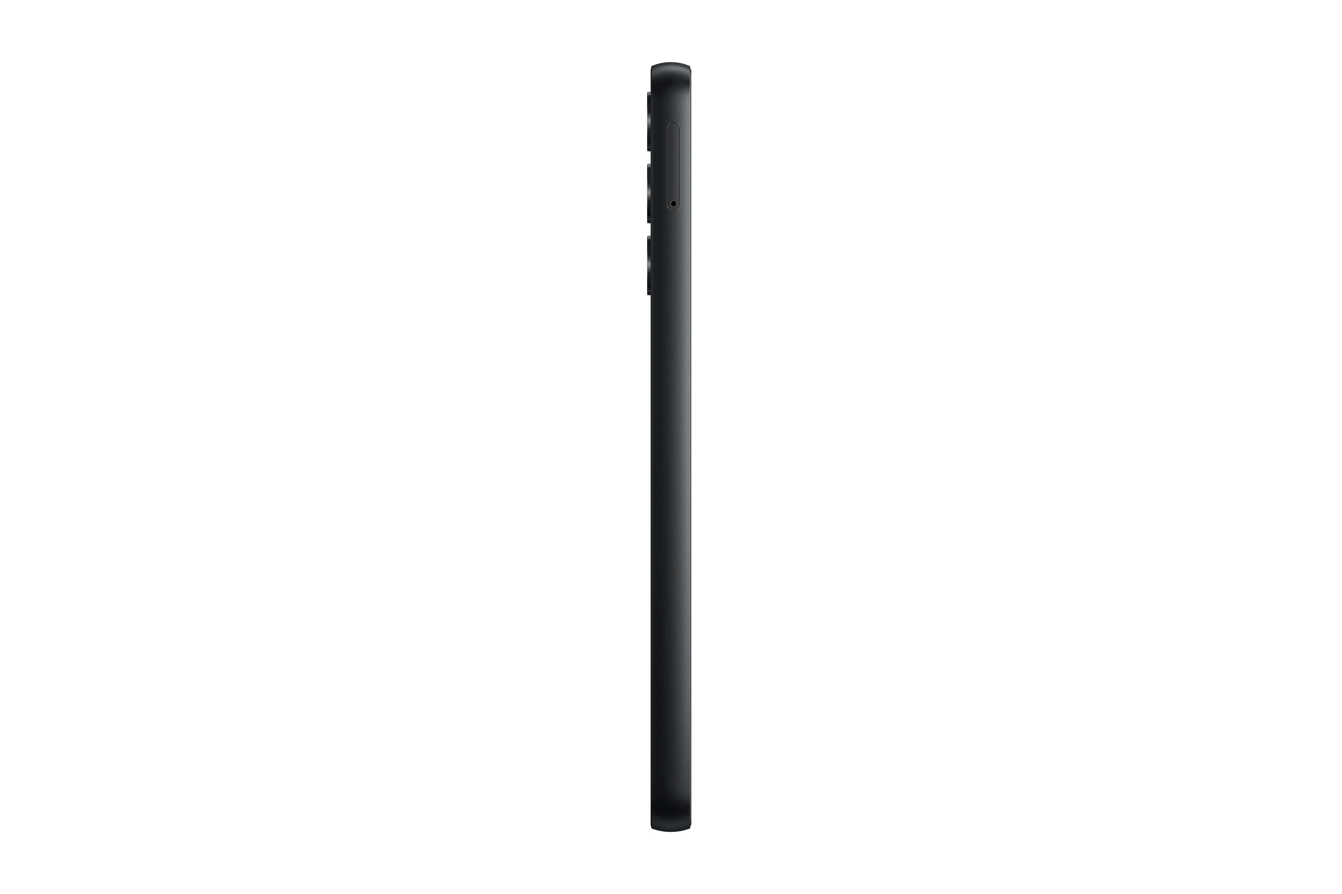 Schwarzes Smartphone Seitenansicht. Knöpfe sind an der Seite sichtbar.