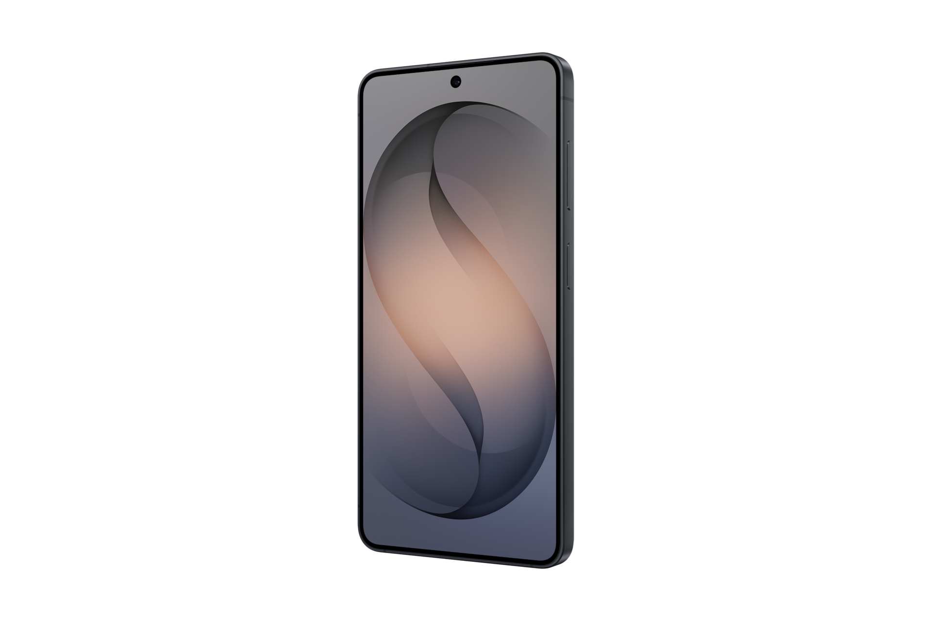 Ein dunkles Smartphone mit einem abstrakten Hintergrund auf dem Bildschirm.