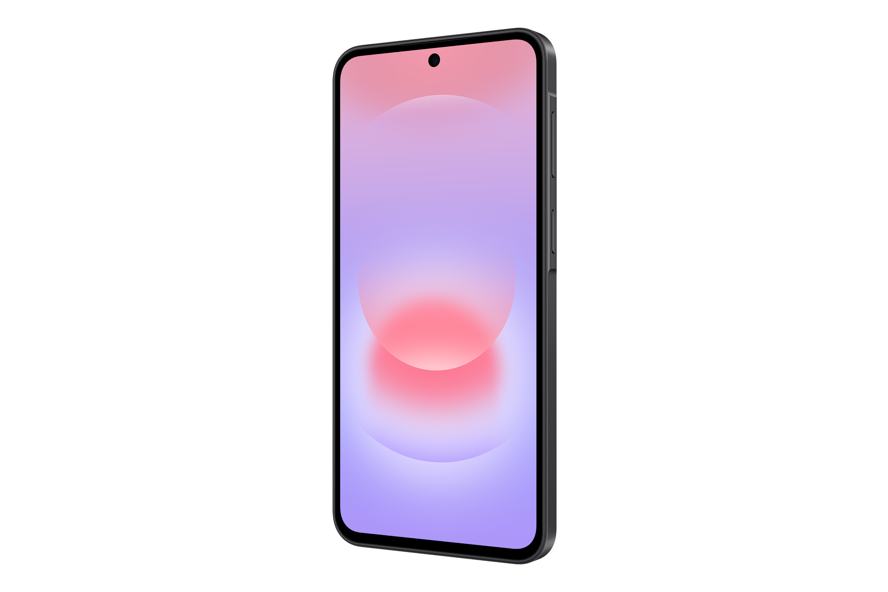 Ein Smartphone mit einem Farbverlauf-Hintergrund in Lila und Rosa.