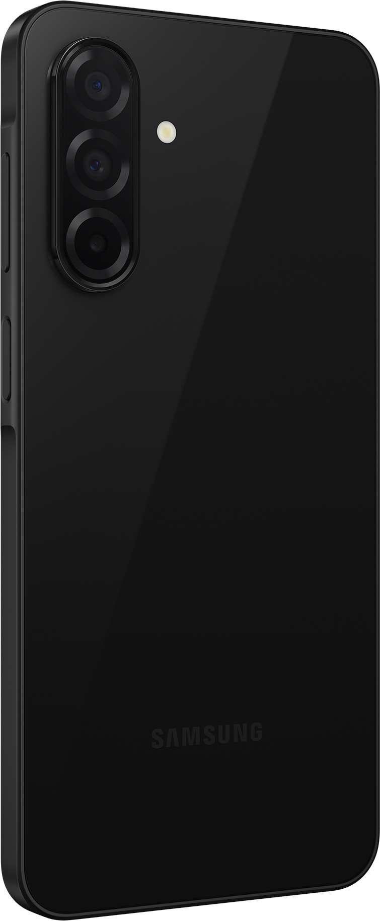 Tablet mit schwarzer Rückseite und einem Bildschirm mit bunten, abstrakten Formen.