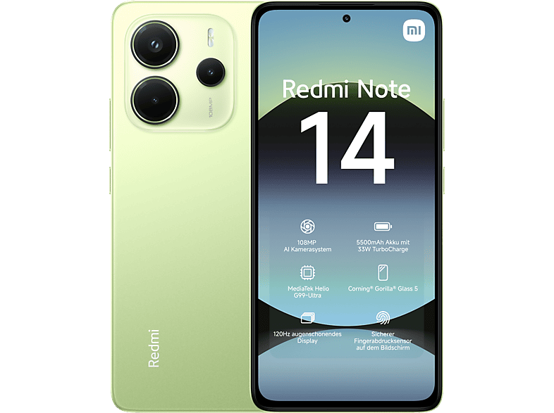 XIAOMI Redmi Note 14 256 GB, Lime Green, Dual SIM