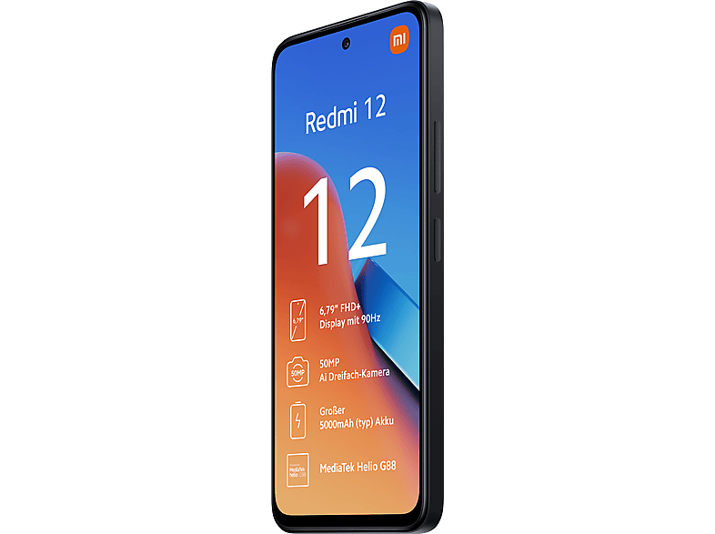 XIAOMI Redmi 12 128GB, Midnight Black 128 GB, Black, Dual SIM