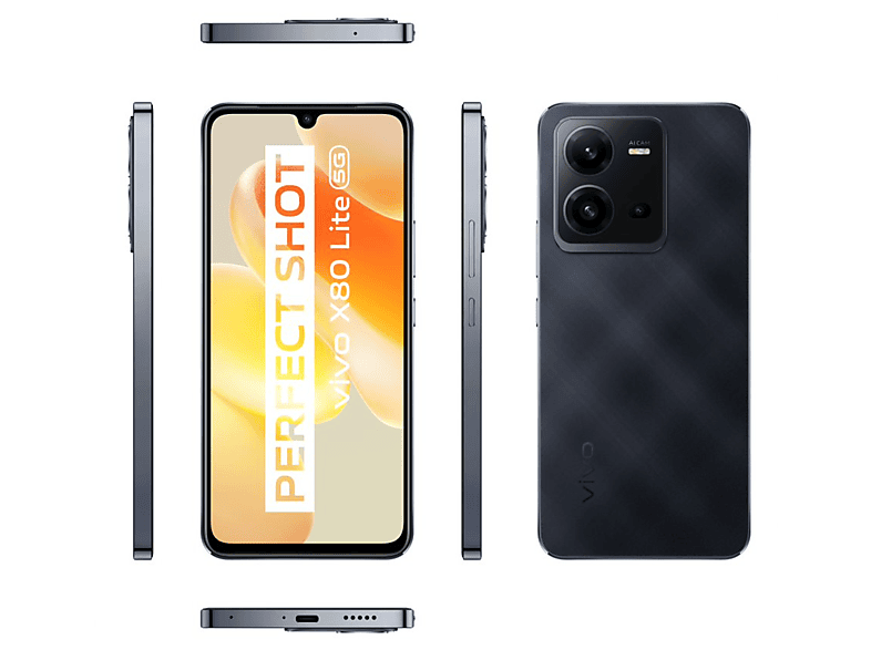 VIVO X80 Lite 5G, Diamond Black 256 GB, Black, Dual SIM