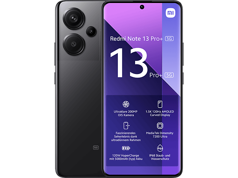 XIAOMI Redmi Note 13 Pro+ 5G 512GB, Midnight Black 512 GB, Black, Dual SIM