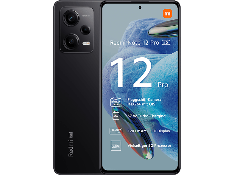 XIAOMI Redmi Note 12 Pro 5G 256GB, Midnight Black 256 GB, Black, Dual SIM