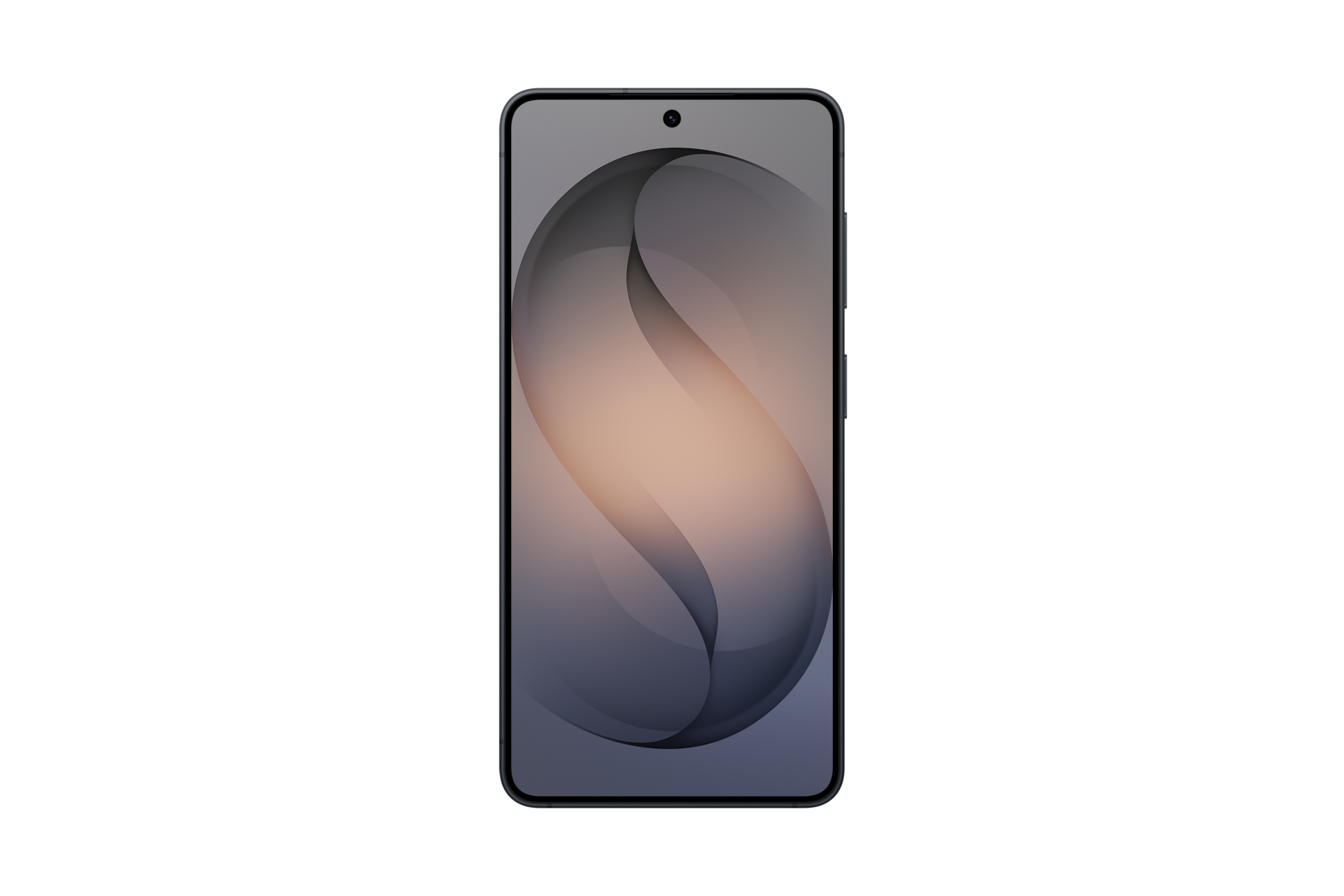 Ein dunkles Smartphone mit einem abstrakten Hintergrund auf dem Bildschirm.