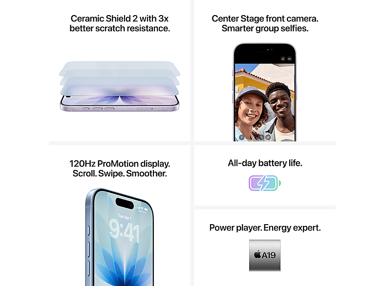 APPLE iPhone 17, 256 GB, Lavendel, Dual SIM