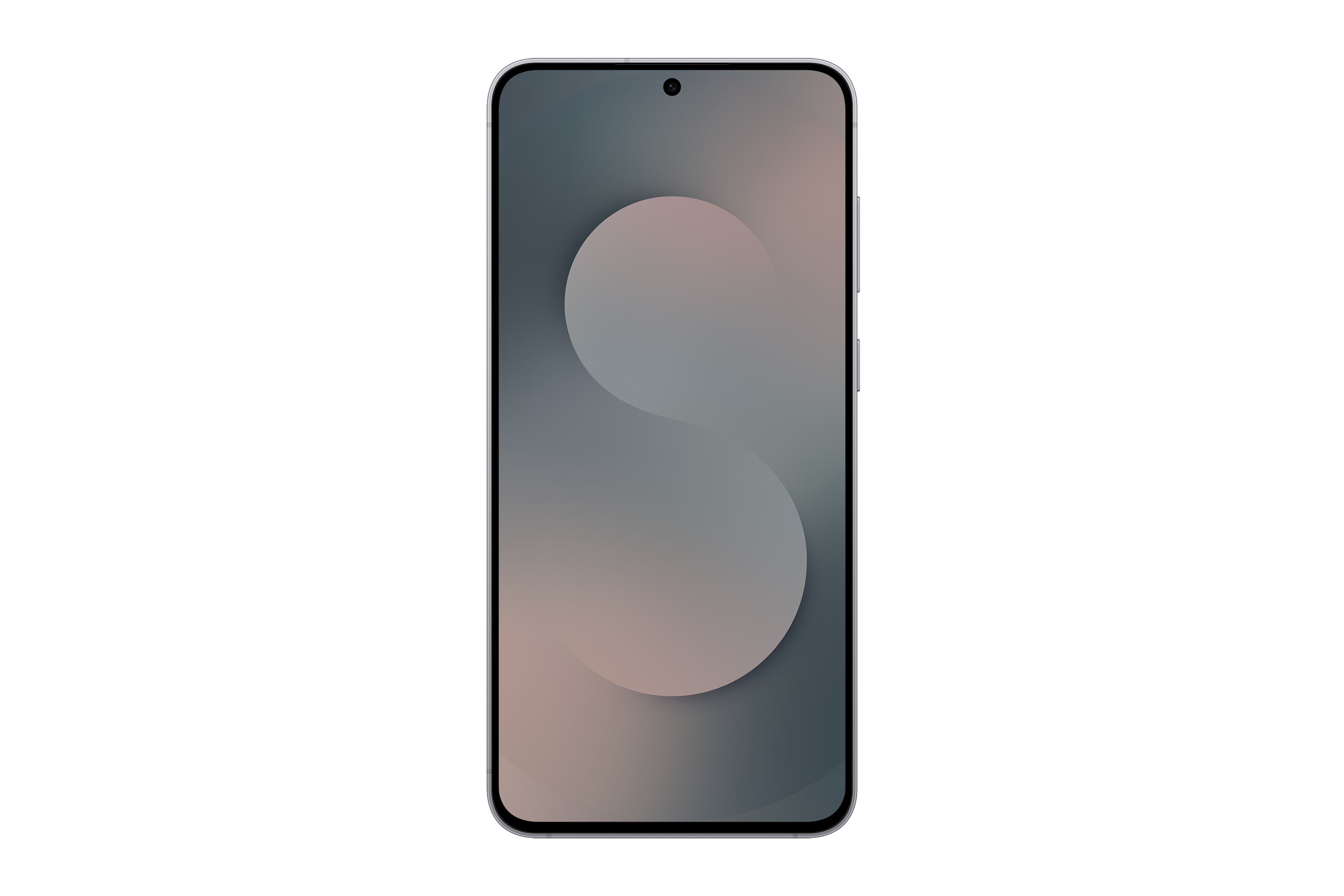 Ein Smartphone mit Farbverlaufsanzeige und Kreismuster vor schwarzem Hintergrund.
