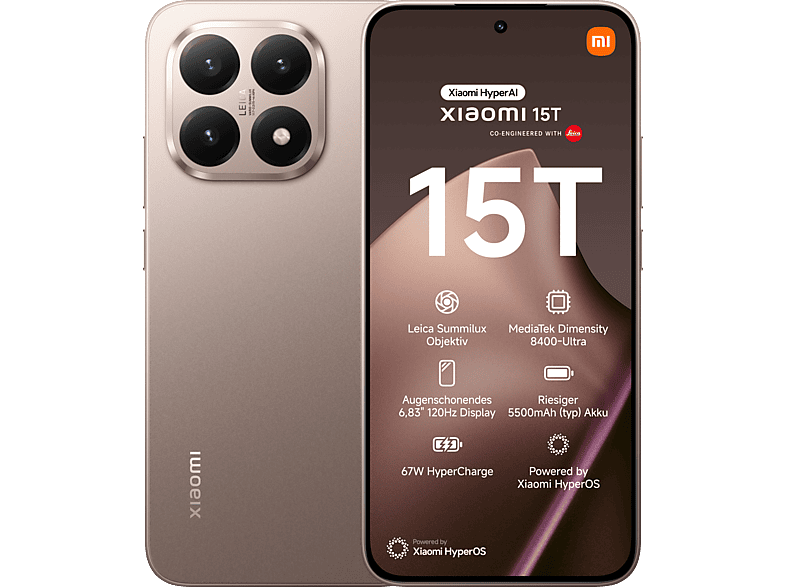 XIAOMI 15T 256 GB, Rose Gold, Dual SIM