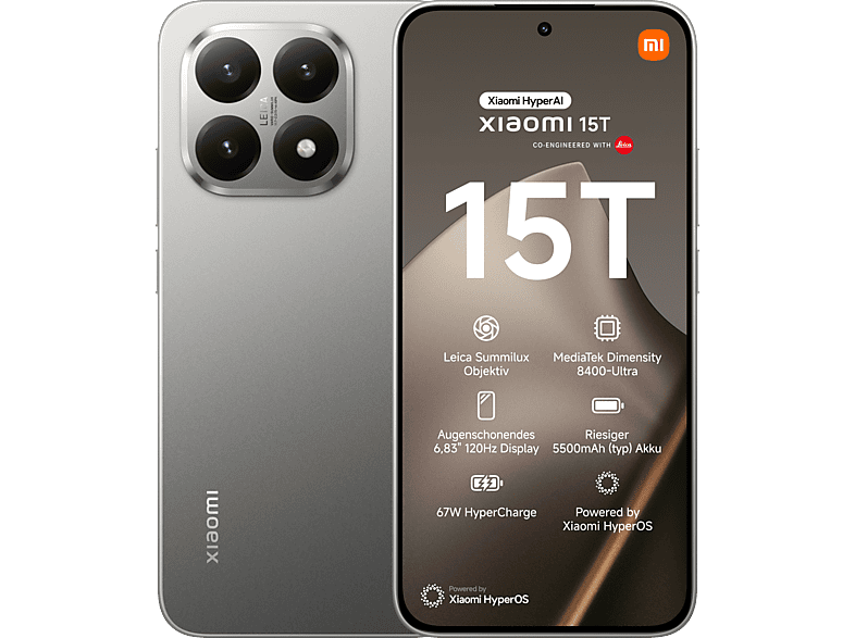 XIAOMI 15T 256 GB, Gray, Dual SIM