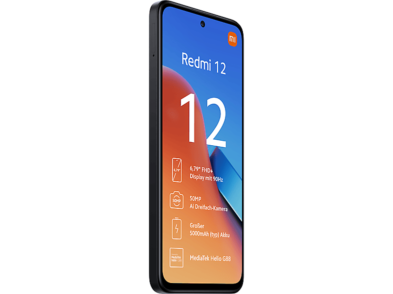 XIAOMI Redmi 12 128GB, Midnight Black 128 GB, Black, Dual SIM