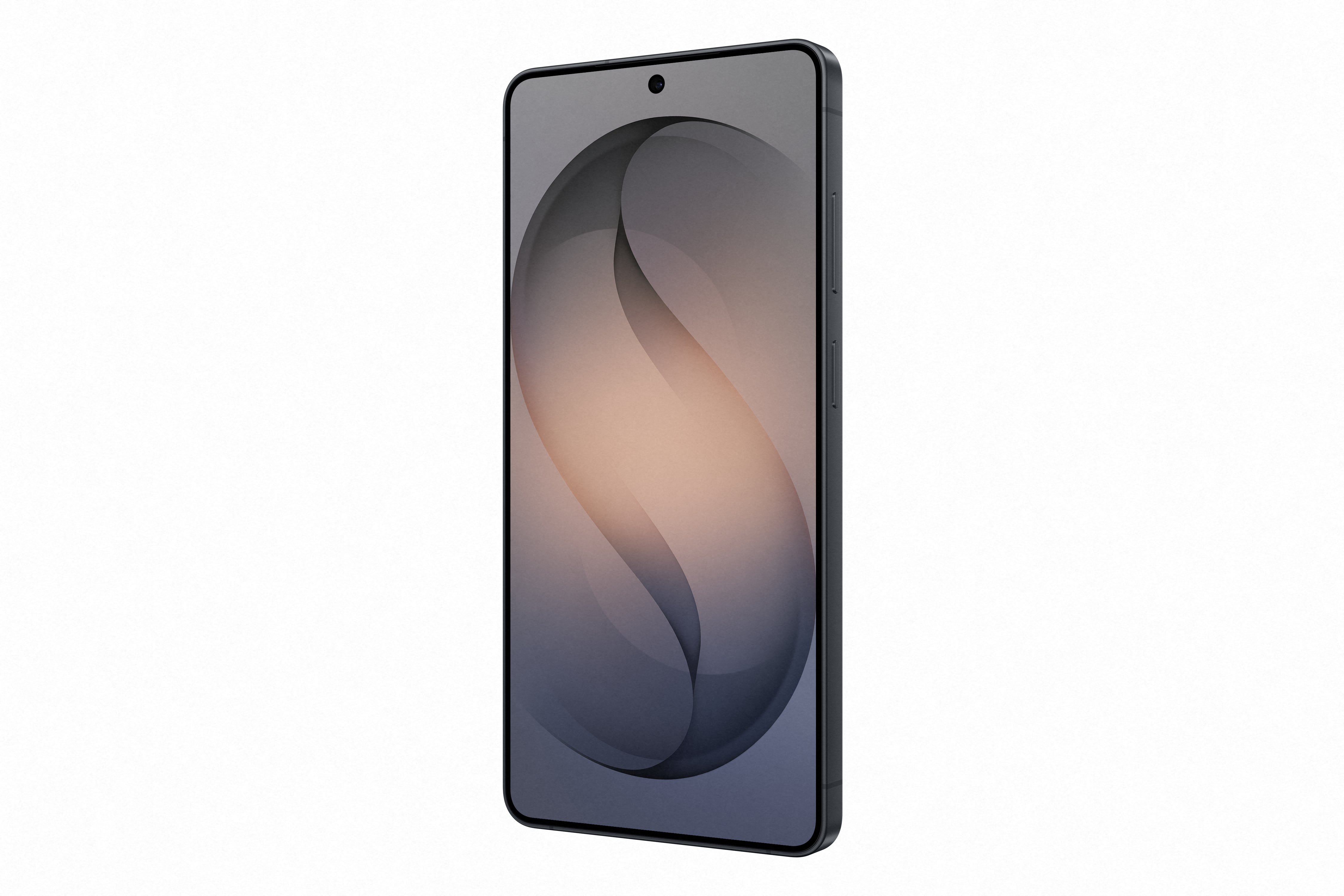 Ein dunkles Smartphone mit einem abstrakten Hintergrund auf dem Bildschirm.