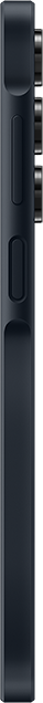 Nahaufnahme einer dunkelgrauen Smartphone-Seite mit sichtbaren Tasten.