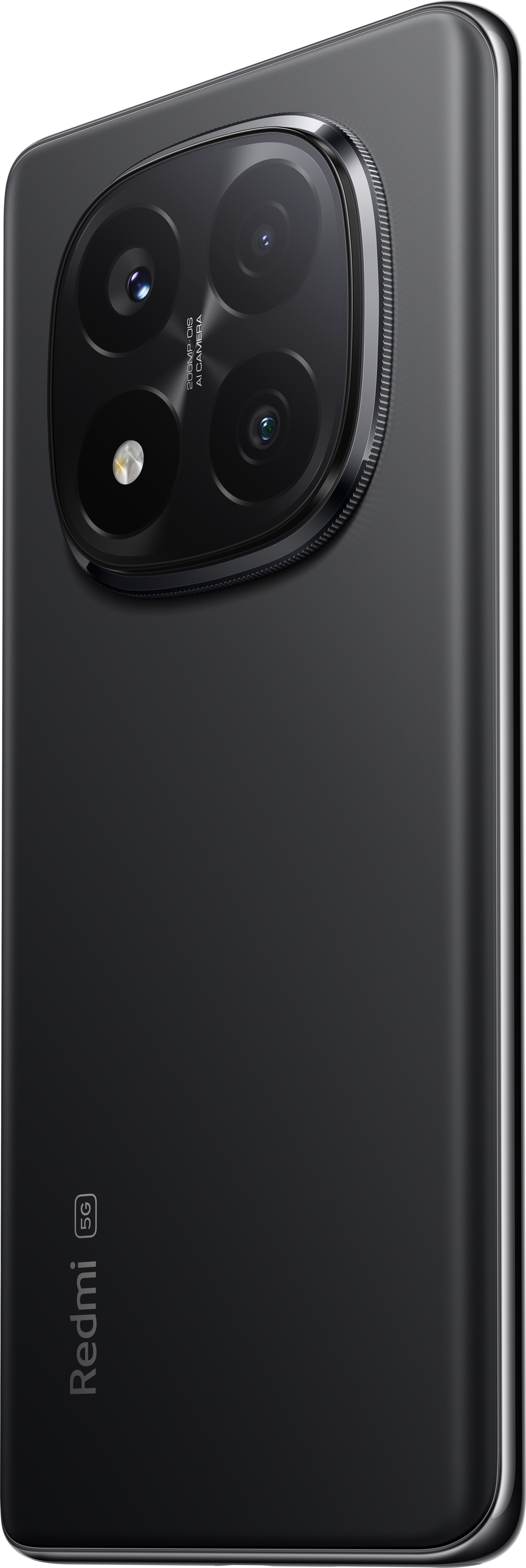 Ein schwarzes Smartphone mit einer großen, kreisförmigen Kameraanordnung auf der Rückseite.