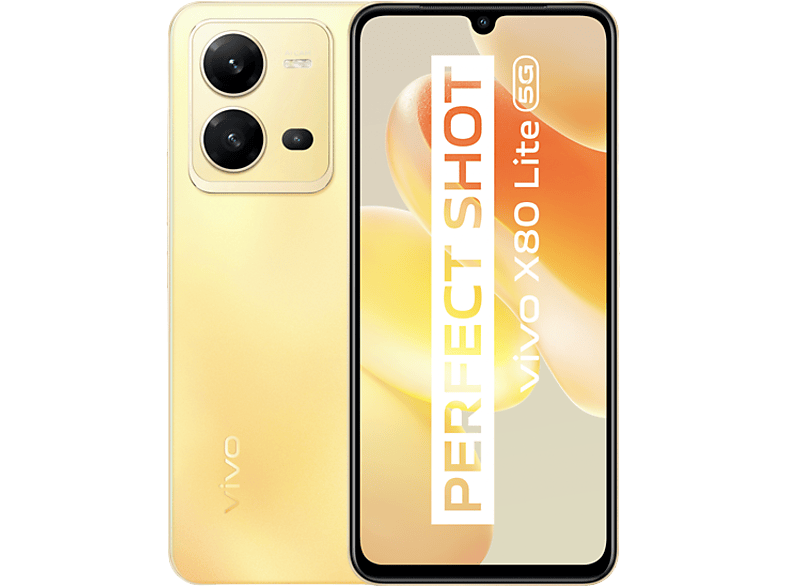 VIVO X80 Lite 5G, Sunrise Gold 256 GB, Gold, Dual SIM