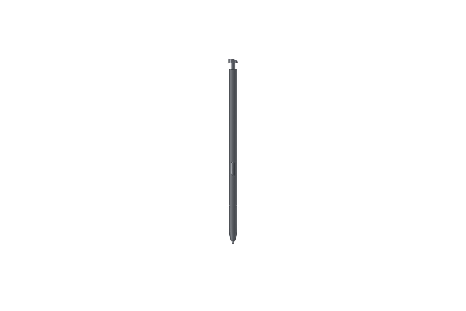 Ein schlanker, dunkler Stift mit einem schmalen oberen Griff liegt auf schwarzem Hintergrund.