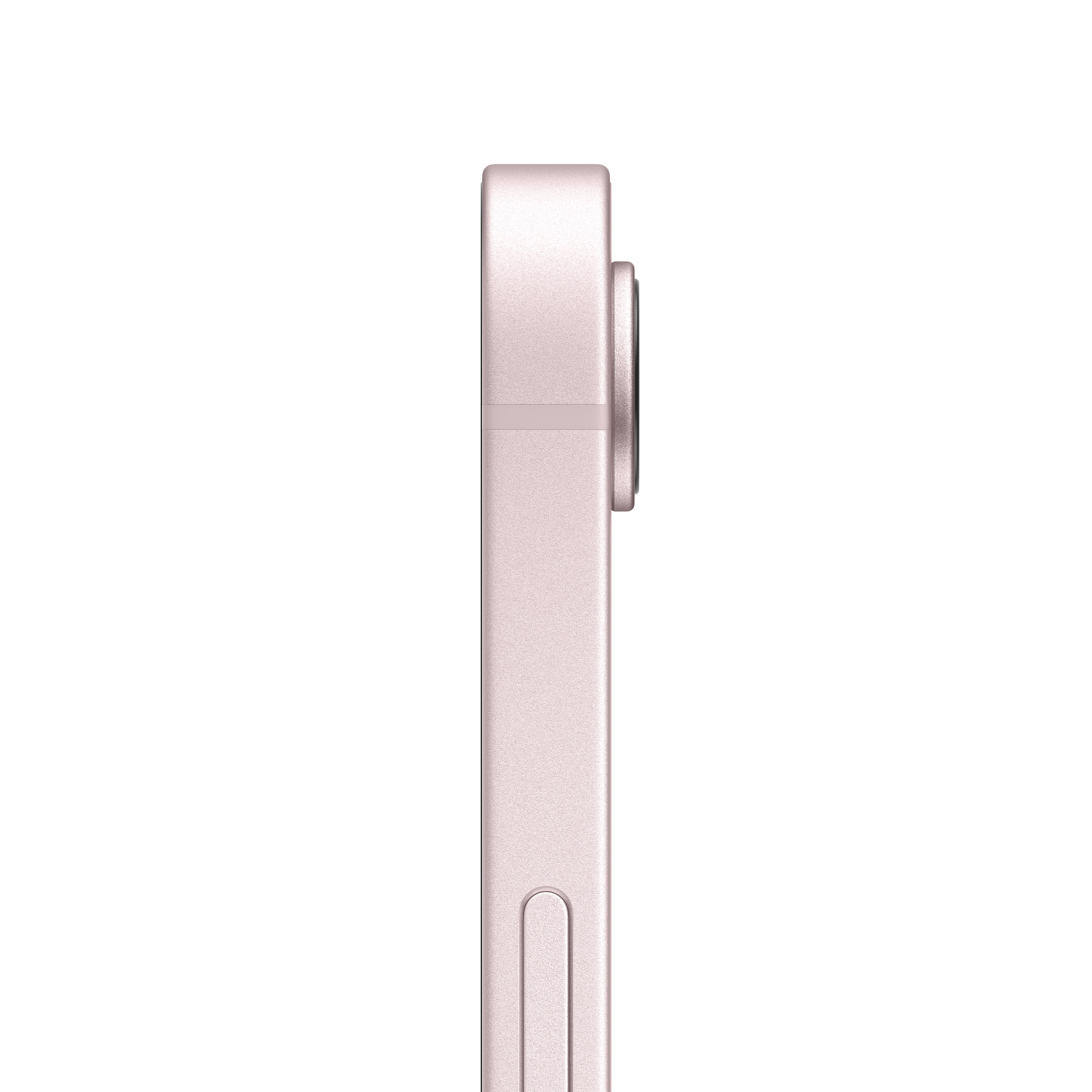 Eine roségoldene Handy-Kamera wird von der Seite gezeigt.