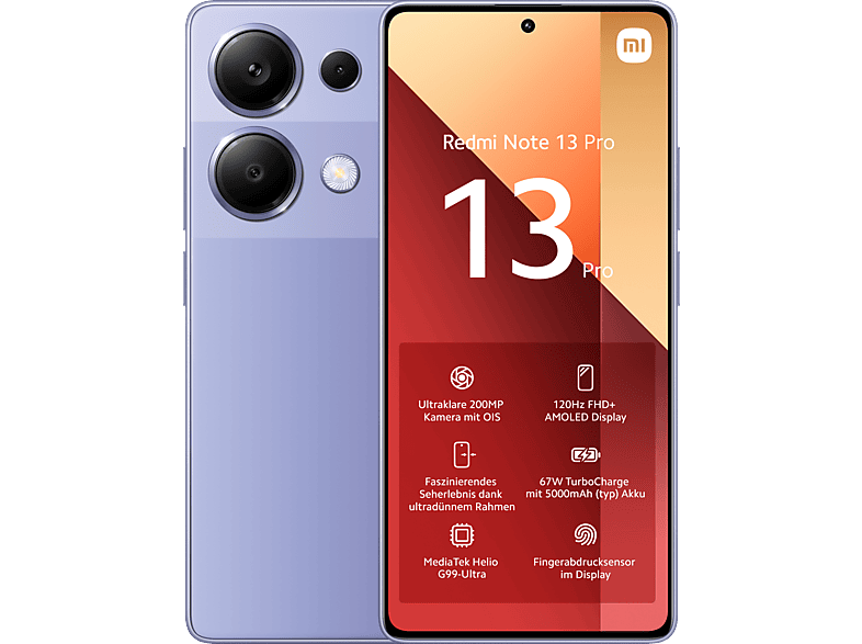 XIAOMI Redmi Note 13 Pro 256 GB, Lavender Purple, Dual SIM