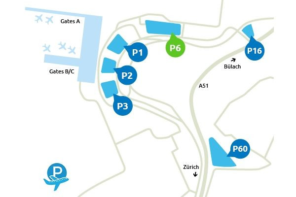 Plan Parking P6 Aeroport Zurich