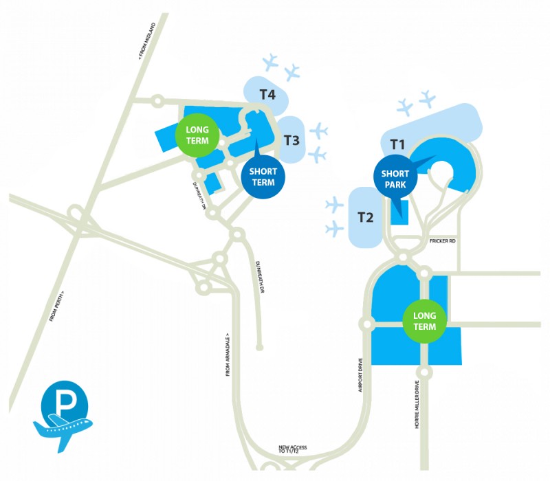 Perth Perth International (PER) Airport Terminal Maps