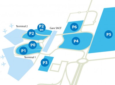 Plan Parkings aeroport Lyon