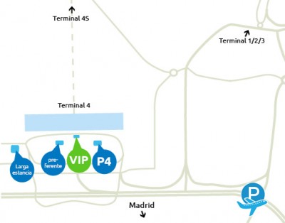 mapa con ubicación de parking vip t4 madrid aeropuerto 
