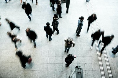 aerial-view-people-walking