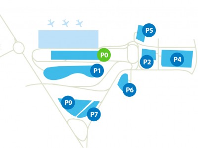 Mapa del Aeropuerto de Oporto: Ubicación del Parking P0 Oporto 