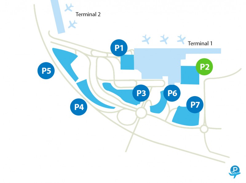 Mapa del aeropuerto de Lisboa, ubicación del parking p2 lisboa