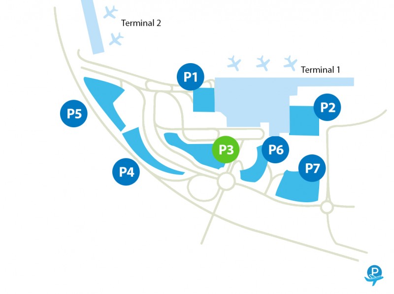 ubicación del parking P3 en el aeropuerto de Lisboa 