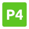 Groen "P4" icoon