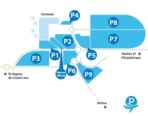 Plan Parking Aéroport Nantes
