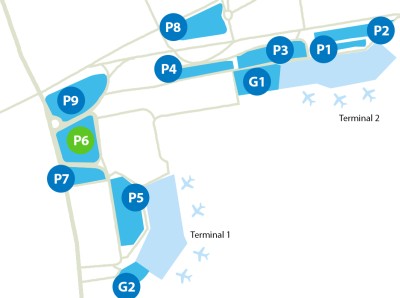 Plan parkings aeroport Nice - P6