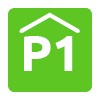 Groen overdekt P1 icoon