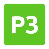 Groen P3 icoon